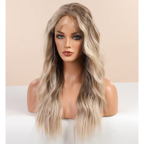 Ombre Dirty Blonde T Part Lace Front Wigs - Picture 5 of 5